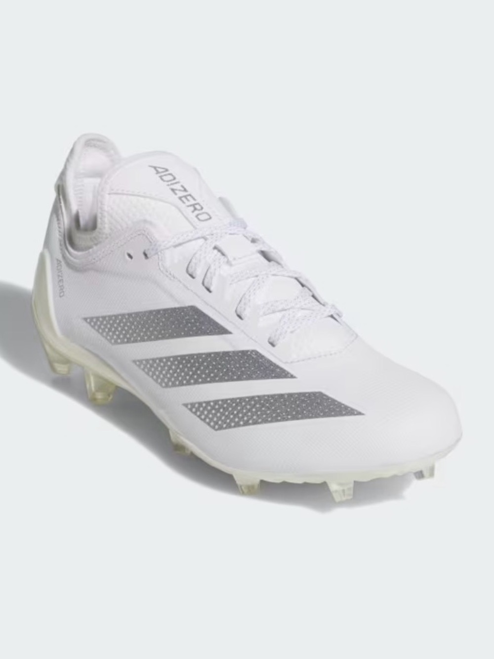 adidas White Soccer Cleats with Silver Stripes
